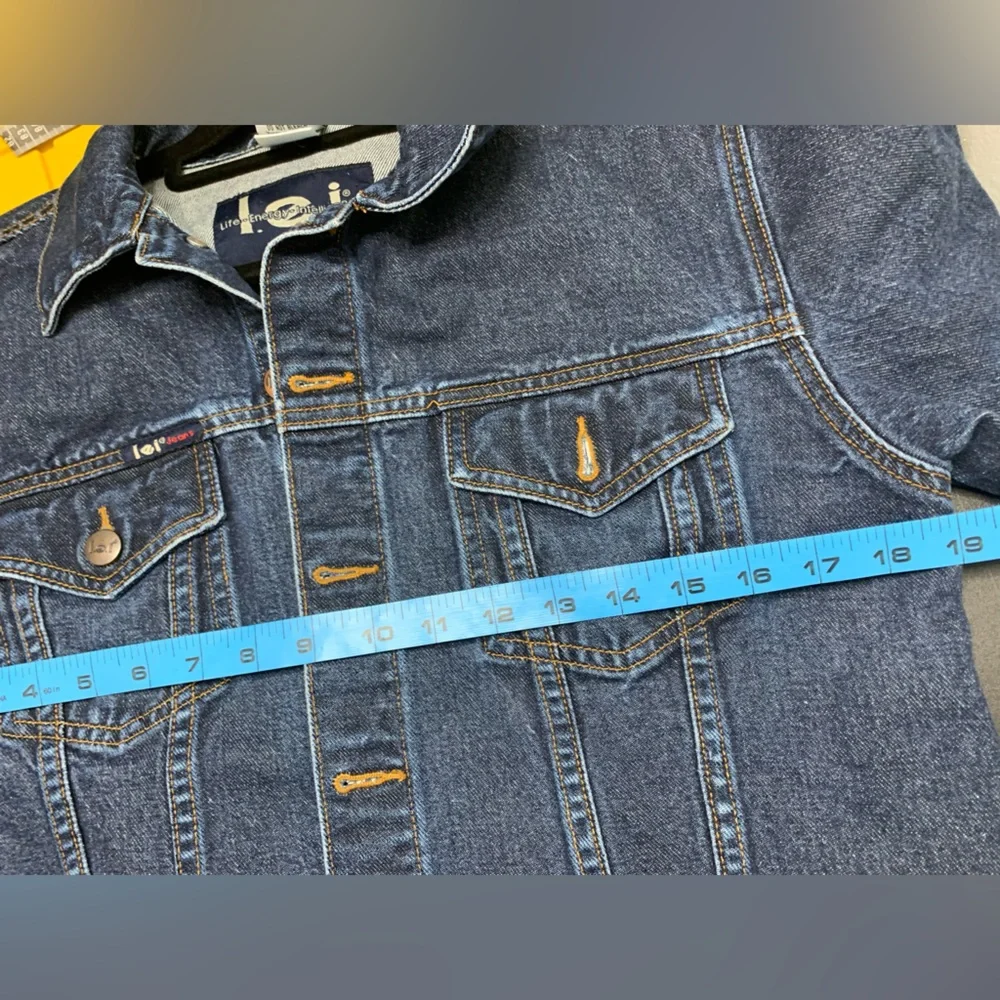 Vintage I.e.i. Dark Wash Denim Jean Jacket Size Large - Picture 10 of 12